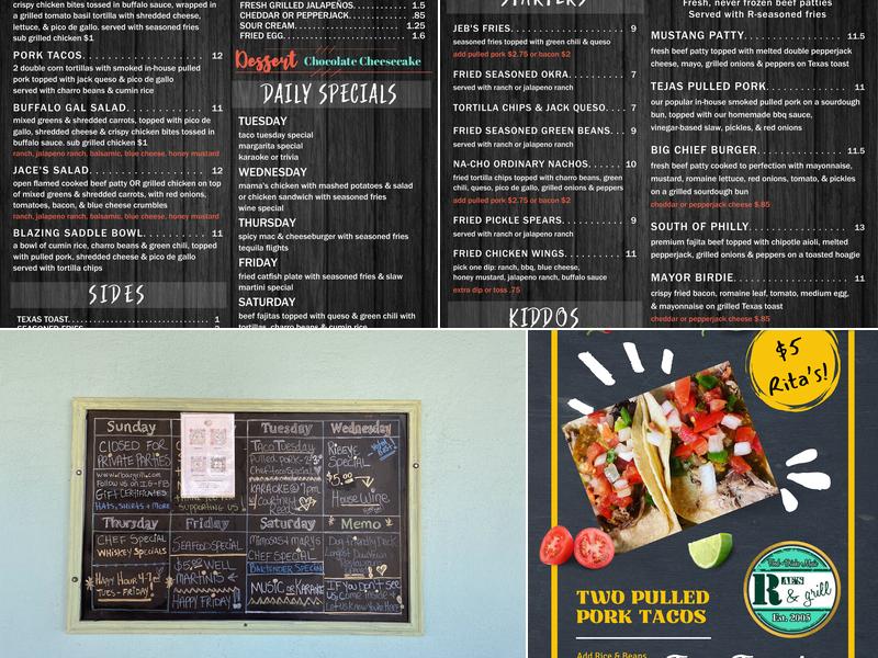 Rae's Rbar & Grill Menu