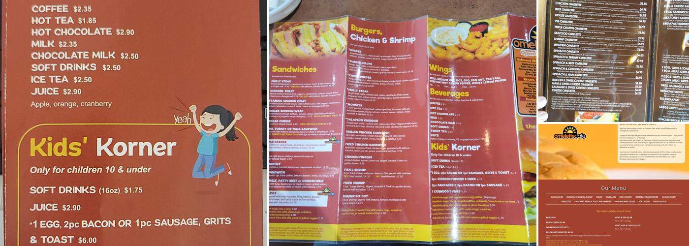 Omelette Cafe Savannah Menu