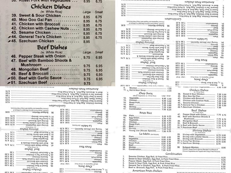 Won-Ton Menu