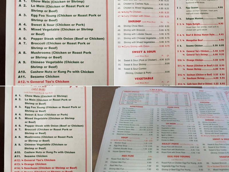 Tops China Menu