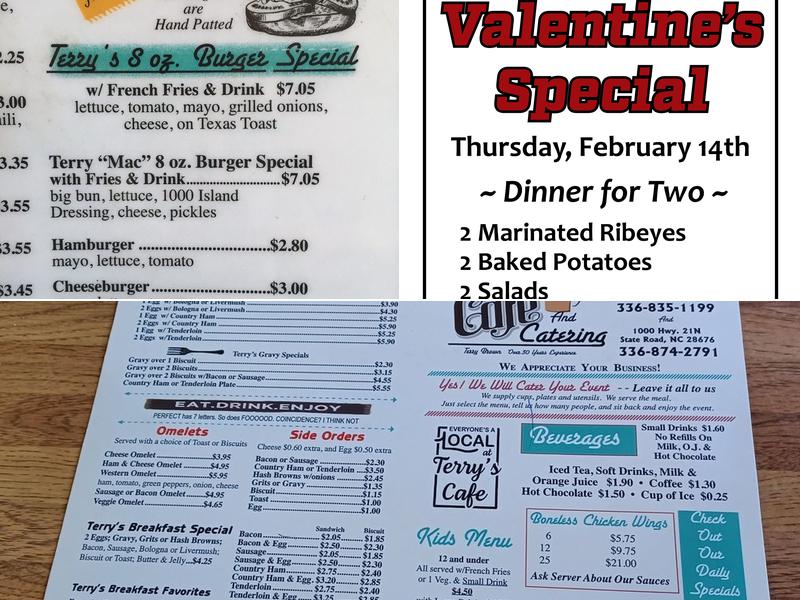 Terry's Cafe & Catering Menu