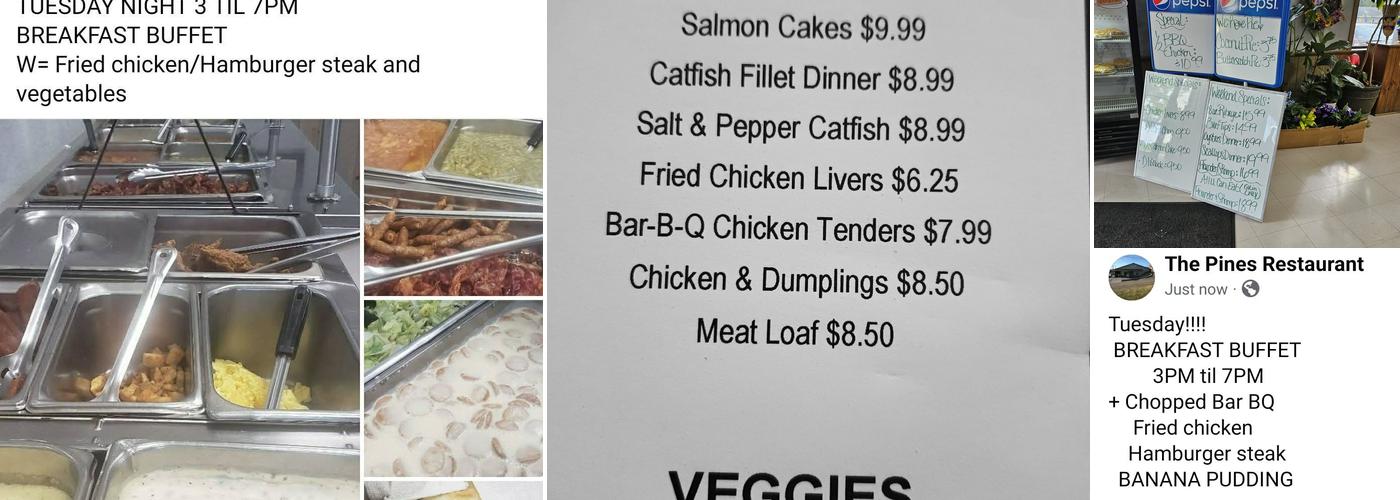 Pines Restaurant of Sparta Menu