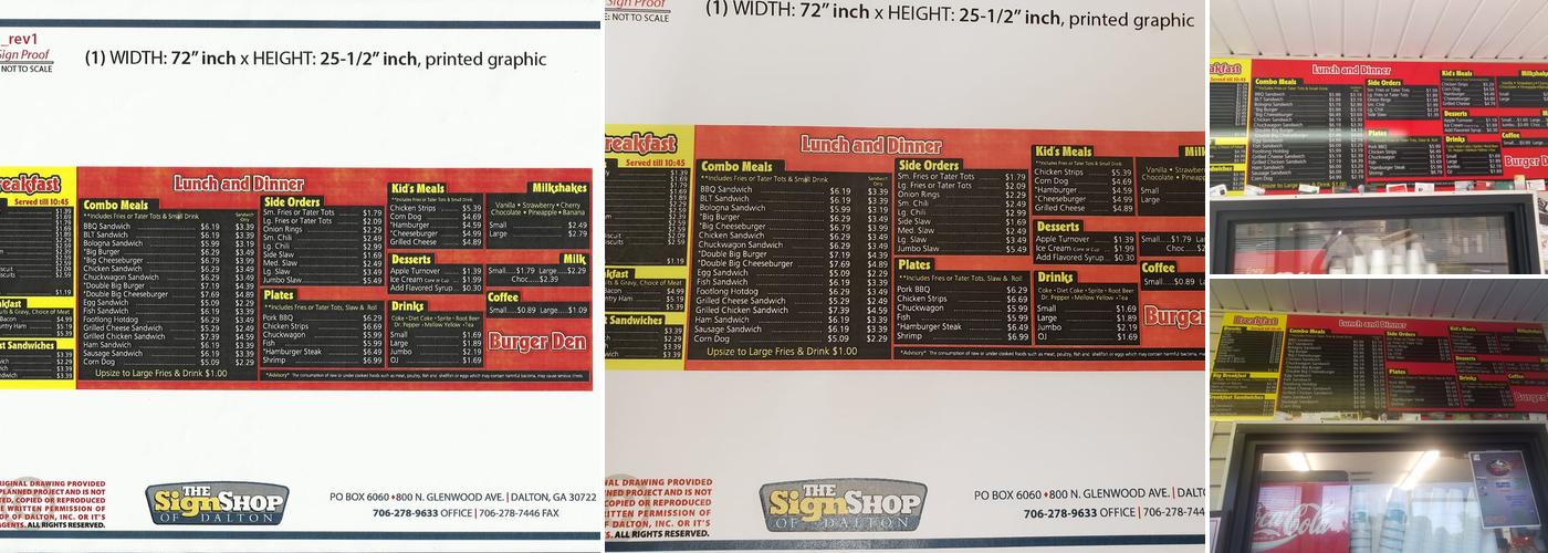 Burger Den Menu