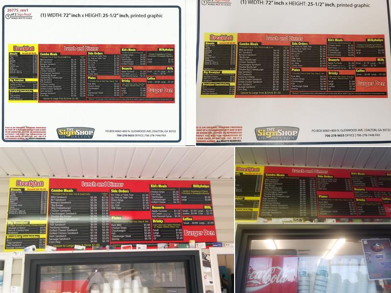 Burger Den Menu
