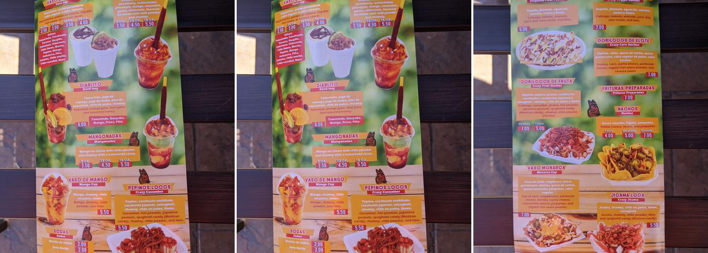 Paleteria Monarca Menu
