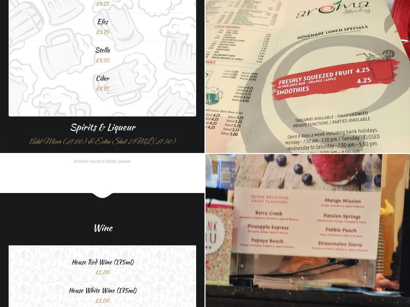 Cafe Aroma Shirley Menu