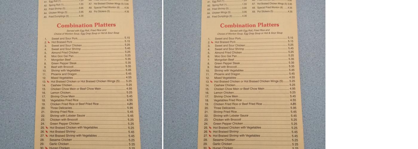 Great Wall Menu