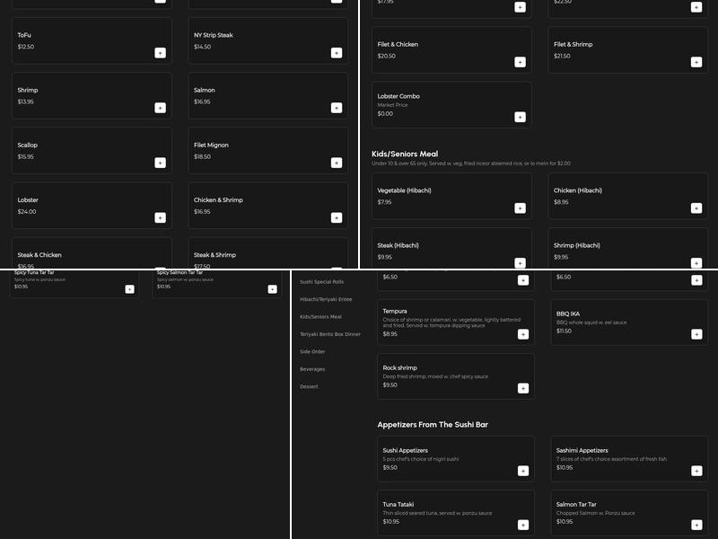 Kumo Hibachi & Sushi Menu