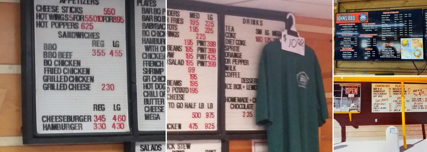 Johns BBQ Menu