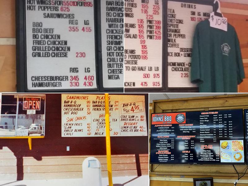 Johns BBQ Menu