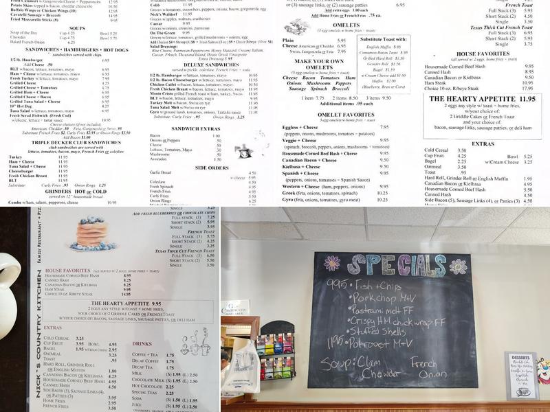 Nick's Country Kitchen Menu