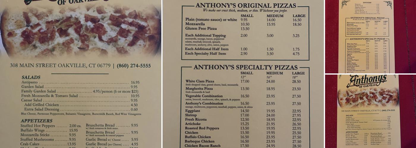 Anthony's Menu