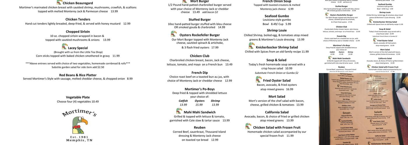 Mortimer's Menu