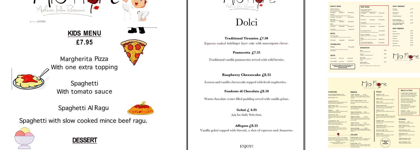 Mio Fiore Cafe - Hungerford Menu