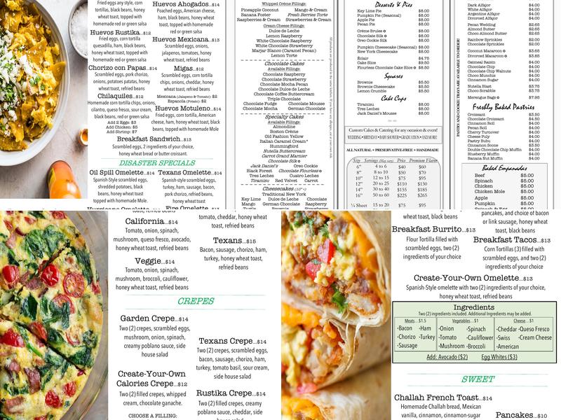 Rustika Cafe and Bakery: Original West U Menu