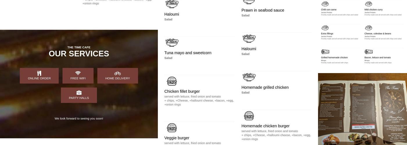 The Time Café & Bar Menu