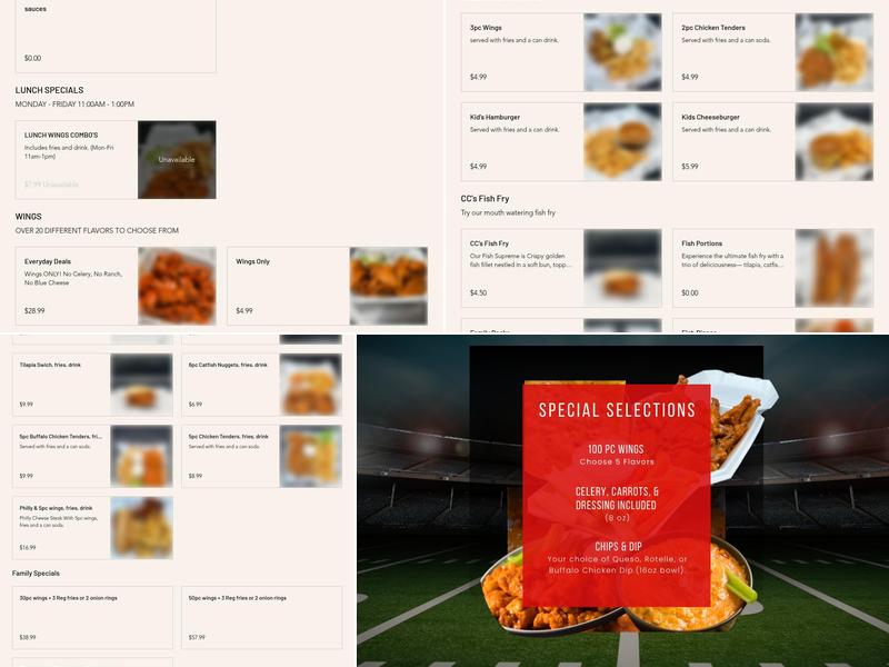 CC's Wings & Things Menu