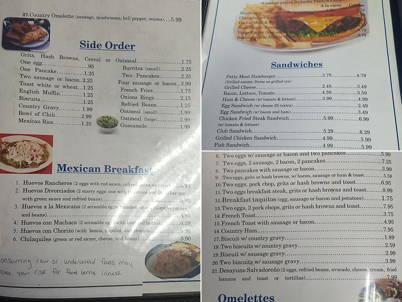 Restaurant Flores Menu