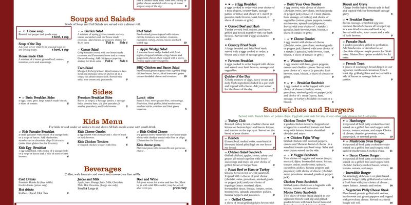 Rosebud's Menu