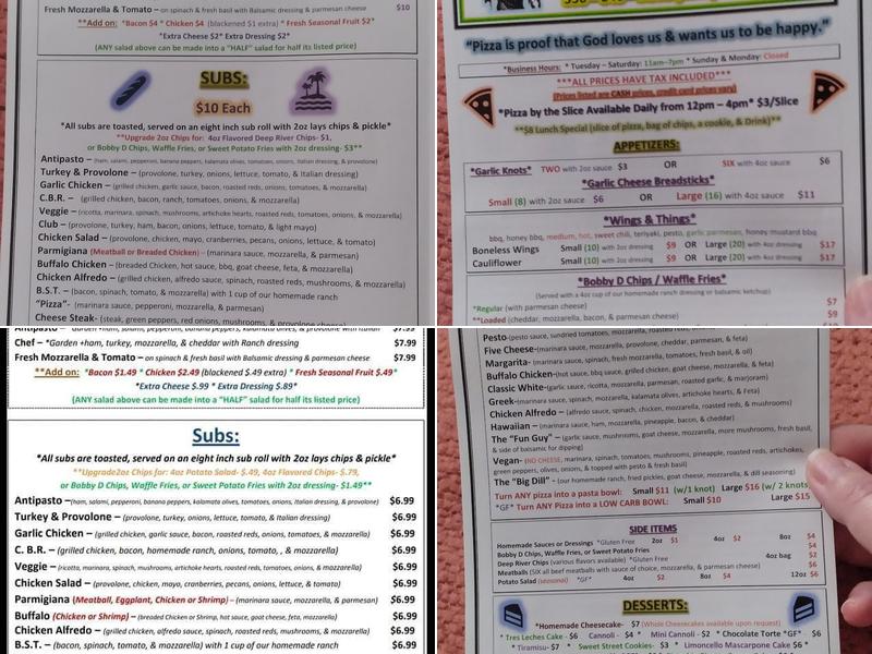 Bobby D's Menu