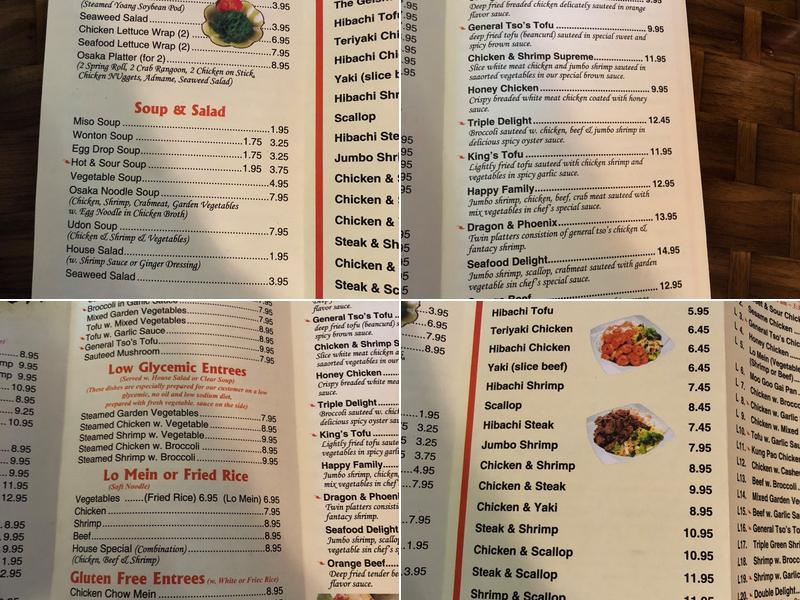 Osaka Menu