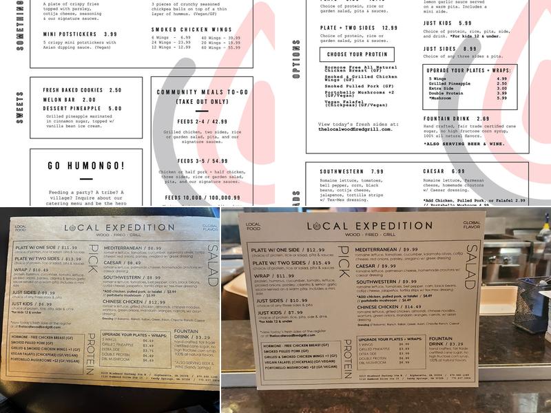 Local Expedition Wood Fired Grill Menu