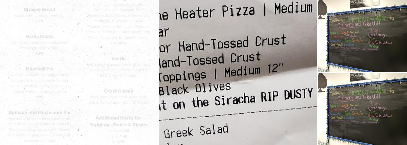 Jackpot Pizza Menu