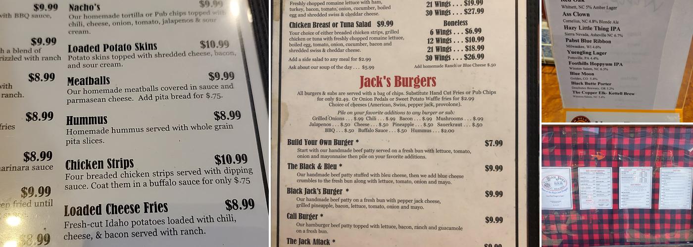 Black Jack's Pub & Grill Menu
