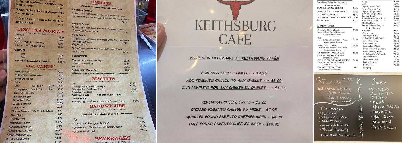 Keithsburg Cafe Menu