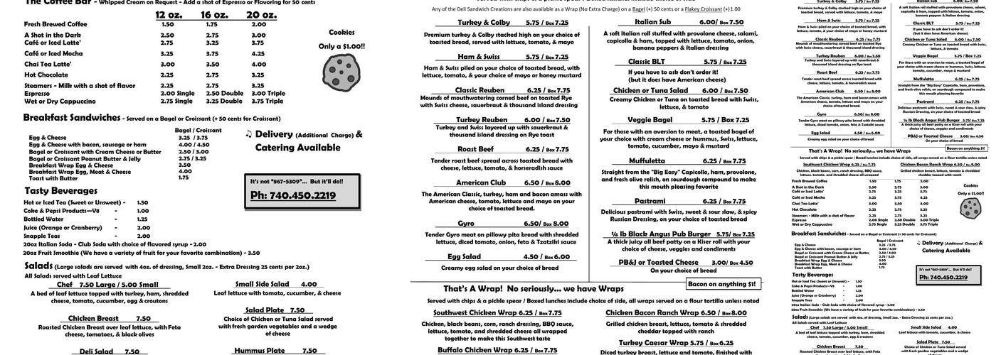 Ditty's Downtown Deli Menu