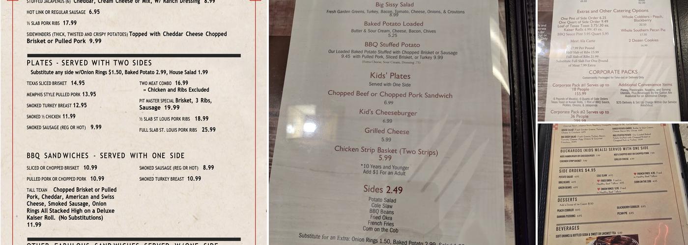 Pit-Master Bar-B-Que Menu