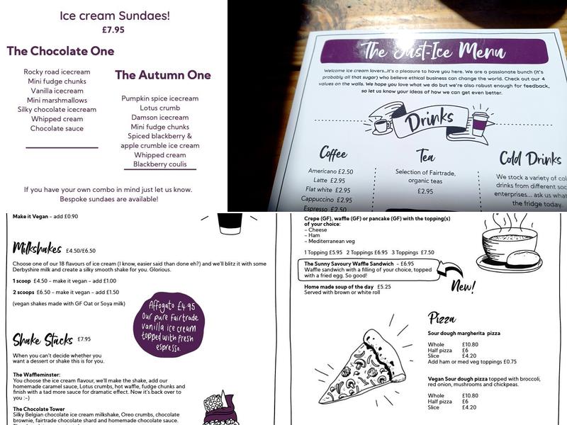 Just-Ice Milford Menu