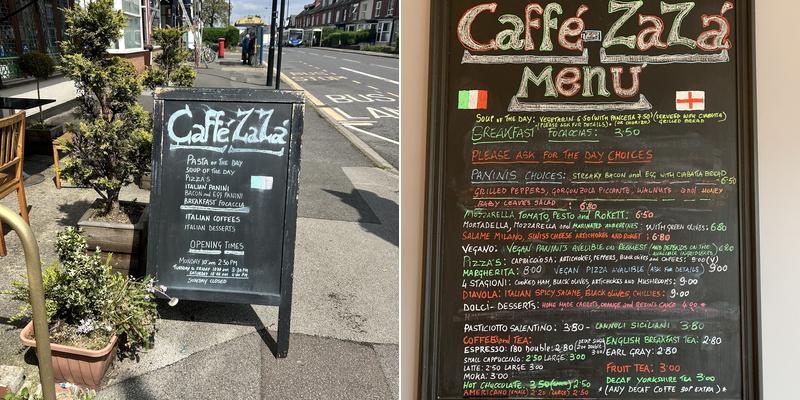 Caffé ZaZá Menu