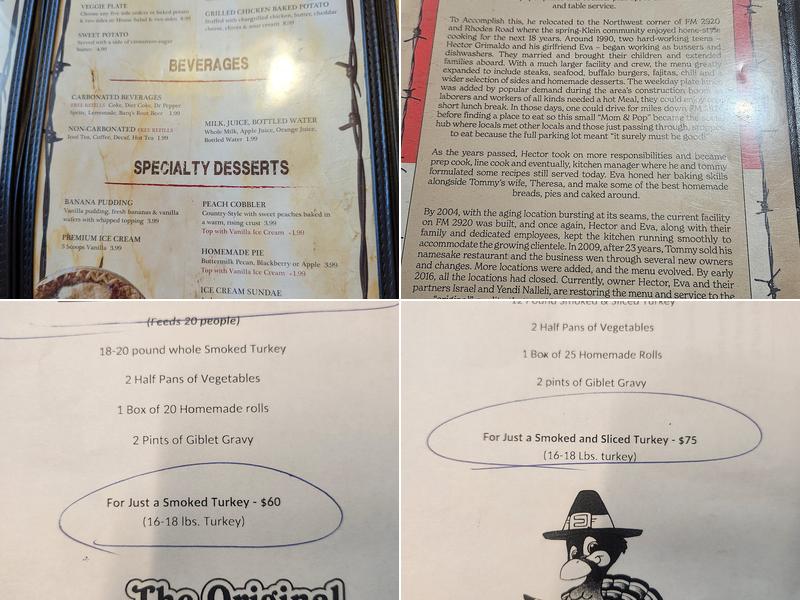 The Original Neal's Restaurant Menu