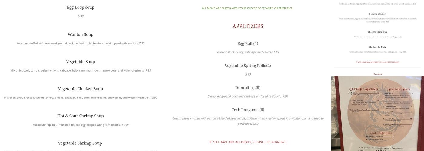 Red Moon Menu