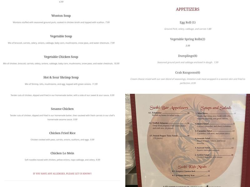 Red Moon Menu