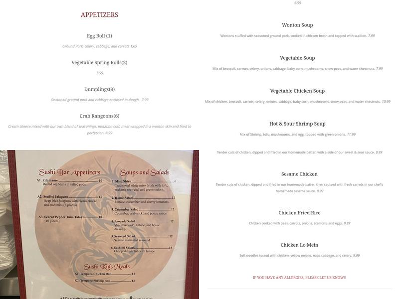 Red Moon Menu