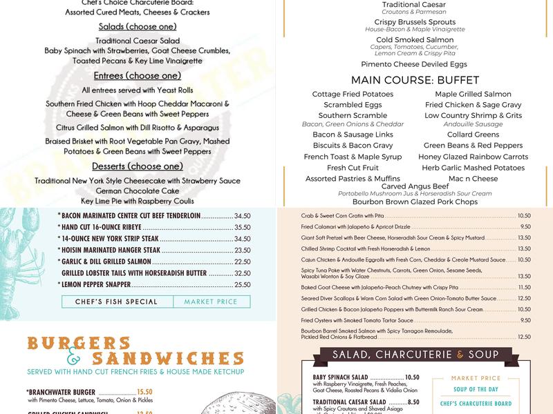 Branchwater Menu