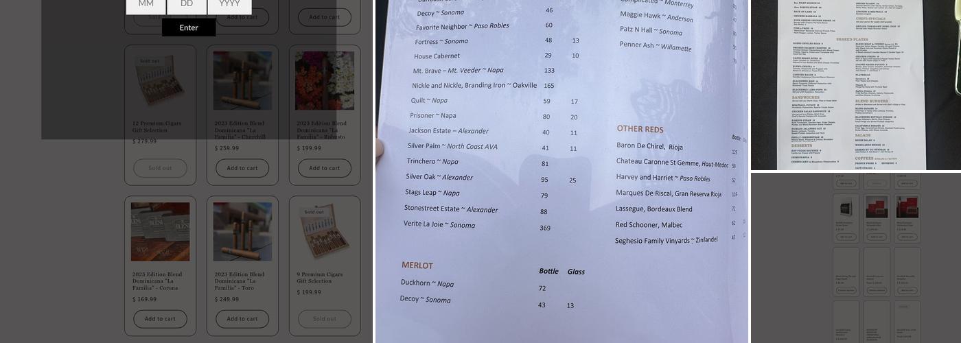 BLEND Bar with Davidoff Cigars Menu