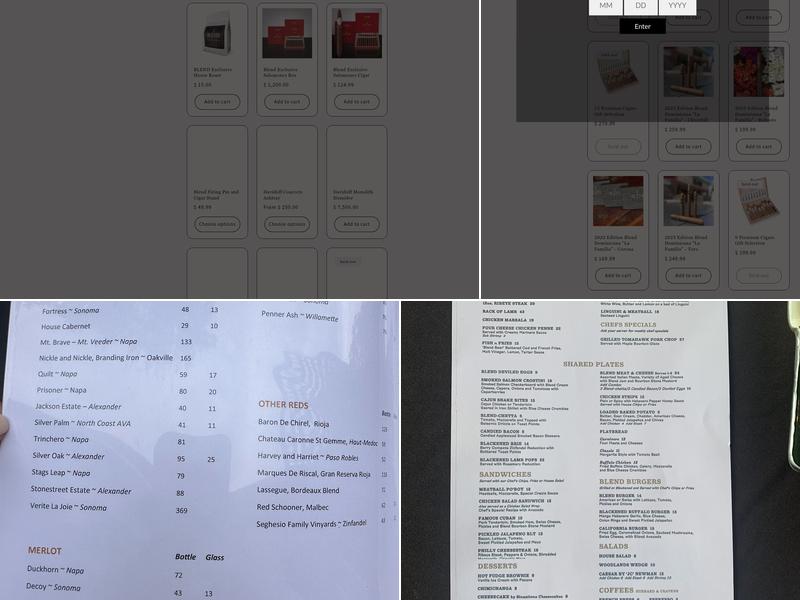 BLEND Bar with Davidoff Cigars Menu