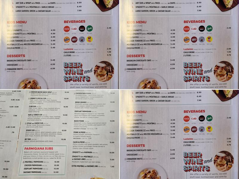 Johnny's New York Style Pizza Menu