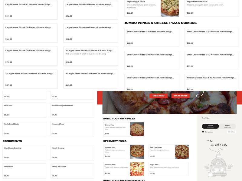 Pizza J Menu