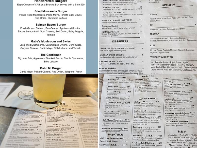 Gabe's Downtown Menu