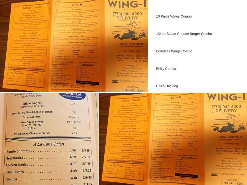 Wing-It Menu