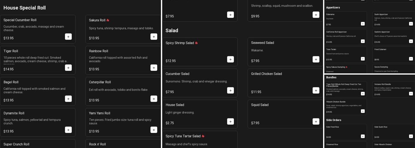 Sakura sushi & grill Menu