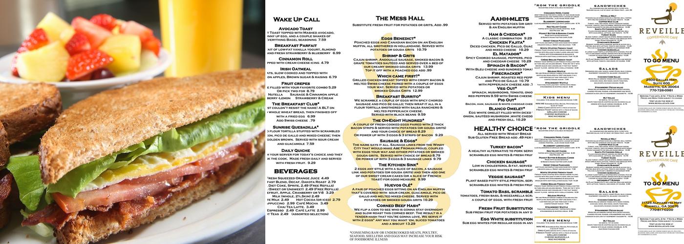 Reveille Cafe Menu