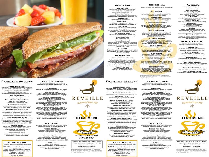 Reveille Cafe Menu