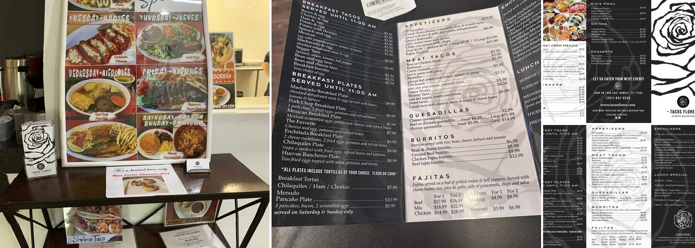 Tacos Flores Menu
