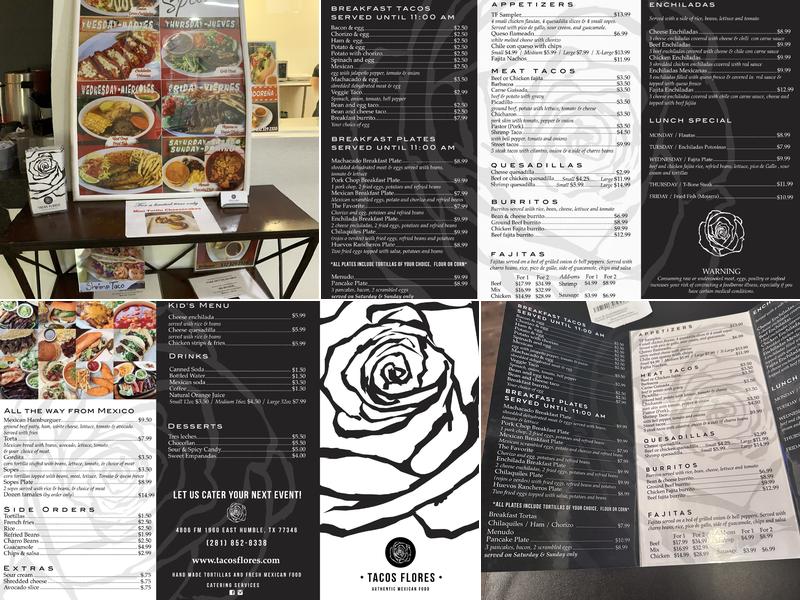 Tacos Flores Menu