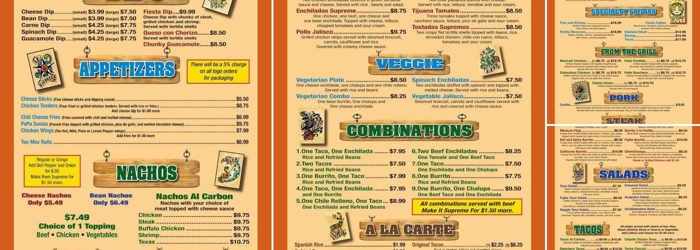 Fiesta Azteca Menu
